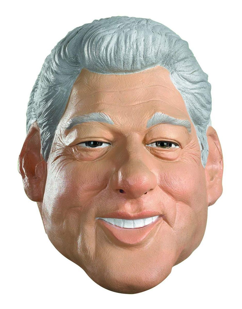 President Bill Clinton full vinyl mask costume accessory for adults.