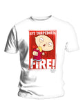 Family Guy Stewie torpedoes graphic on a white adult t-shirt.