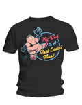 Family Guy real ladies man graphic on a black adult t-shirt.