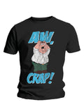 Family Guy Peter aw crap graphic on a black adult t-shirt.