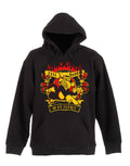 Family Guy monkey tattoo graphic on a black adult hoodie.