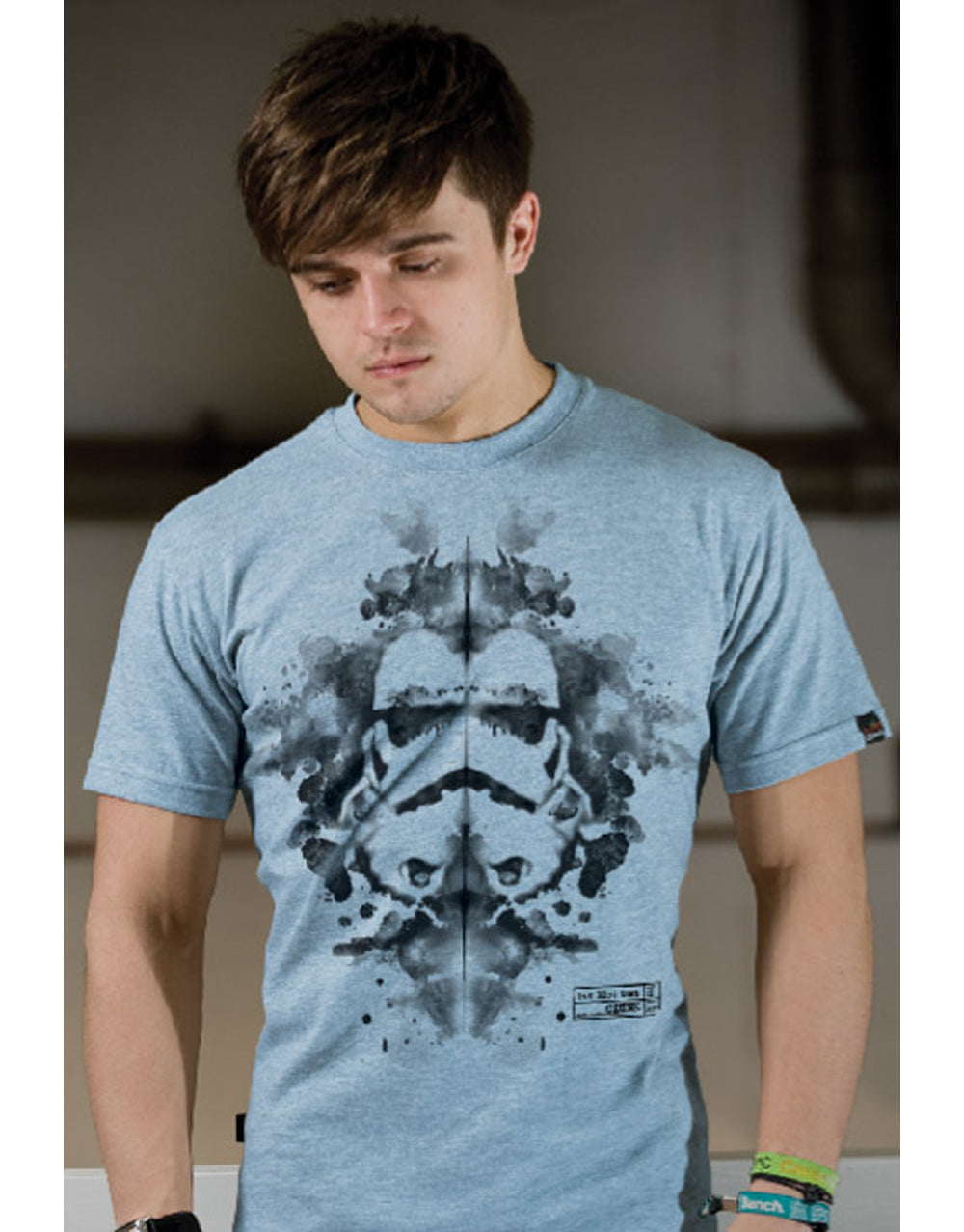 Official Star Wars Stormtrooper Ink Blot sky blue T-shirt - licensed apparel