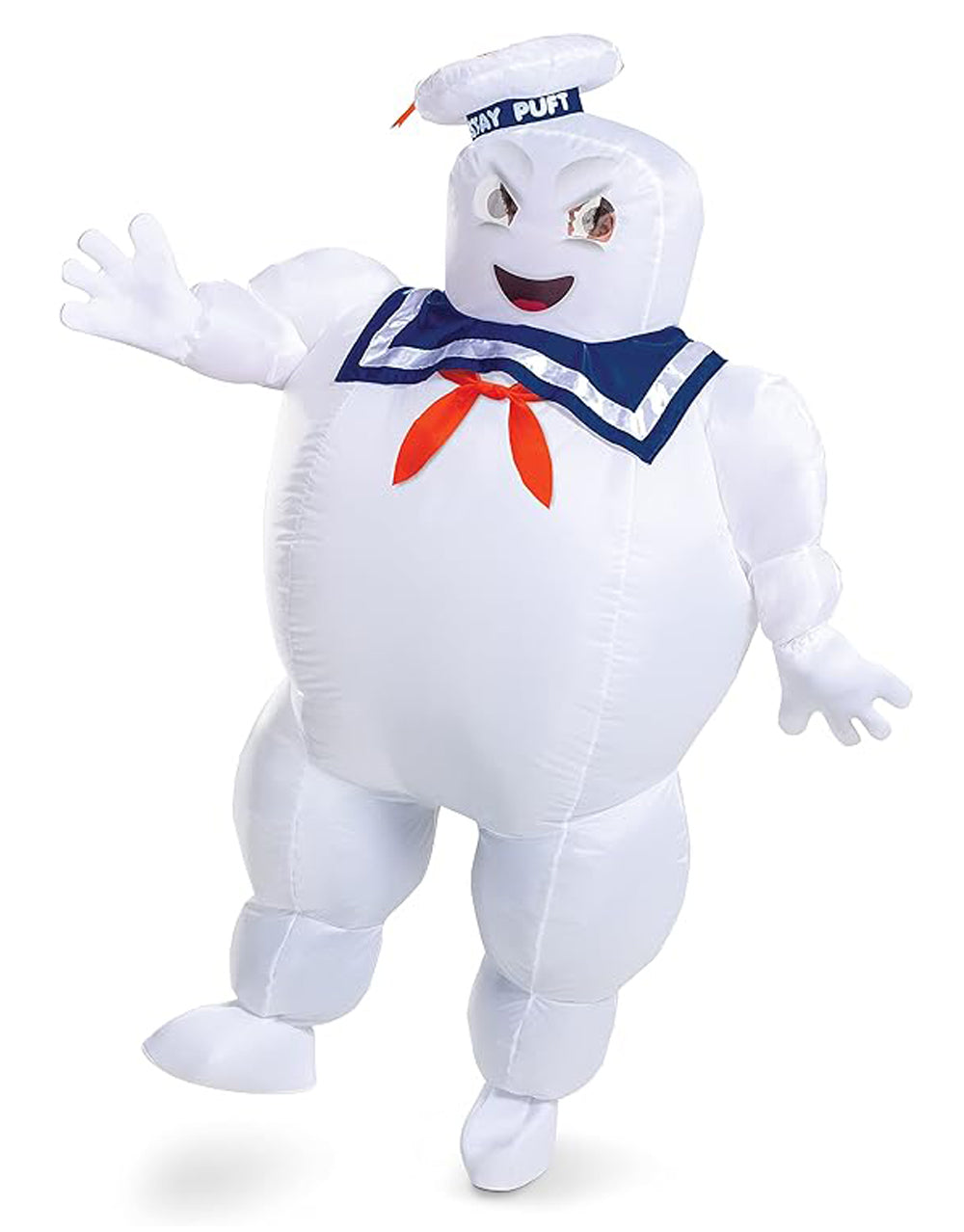 Ghostbusters Stay Puft inflatable costume for adults.