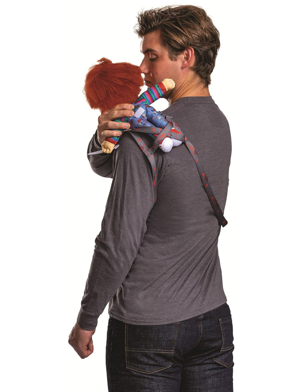 Child's Play Chucky backpack costume accessory for adults.