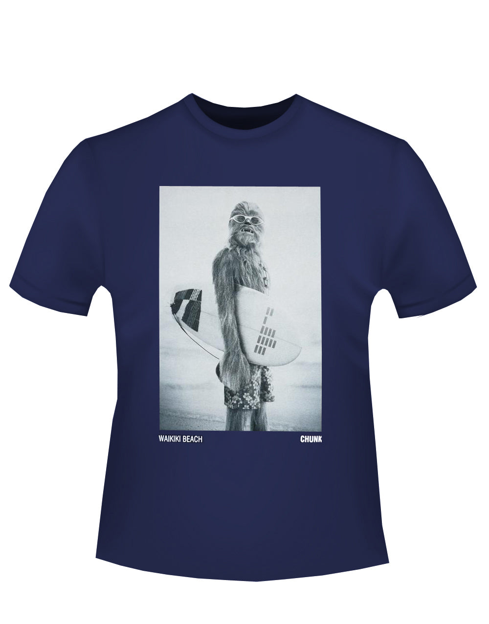 Official Star Wars Chewbacca Wookie Surfer indigo T-shirt - licensed apparel