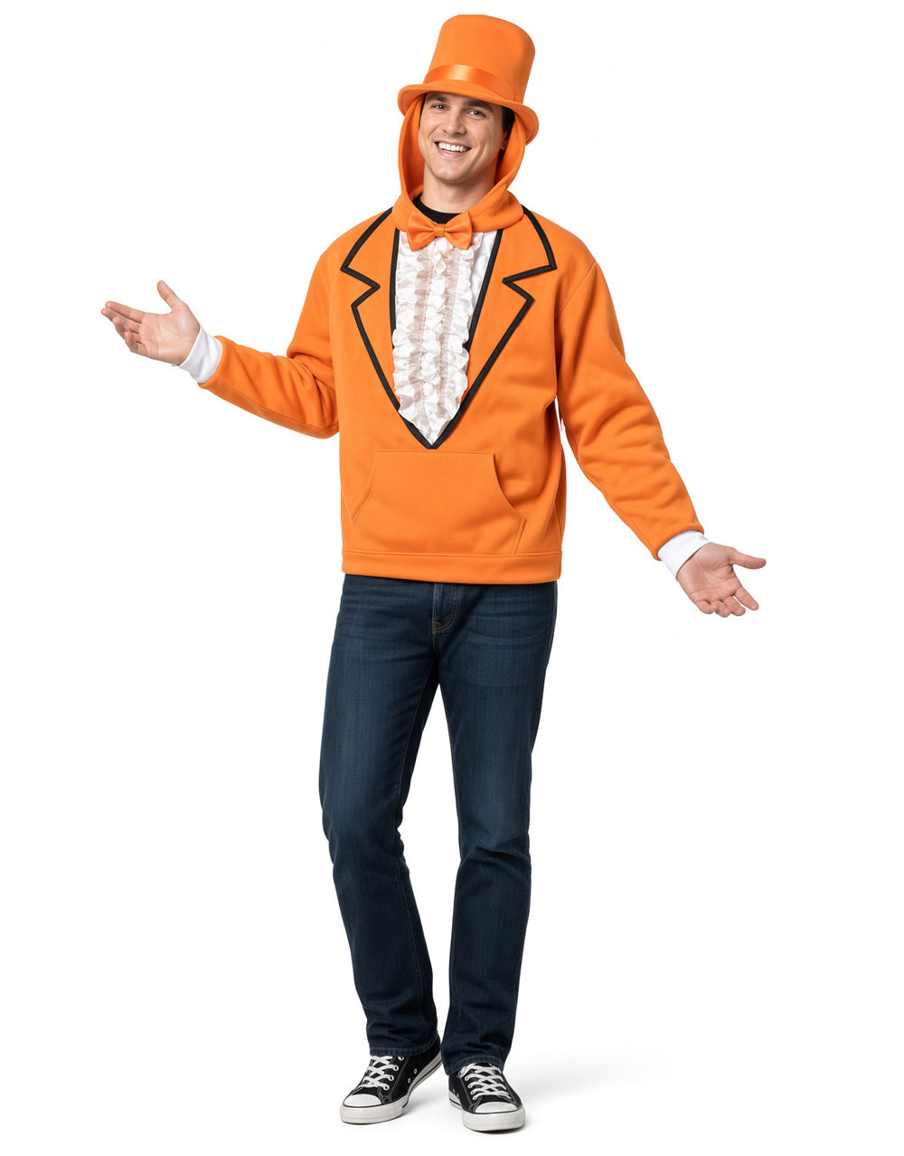 Dumb & Dumber Lloyd Christmas hoodie top for adults.