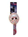 Friday the 13th Jason Voorhees machete and mask costume accessory for adults.