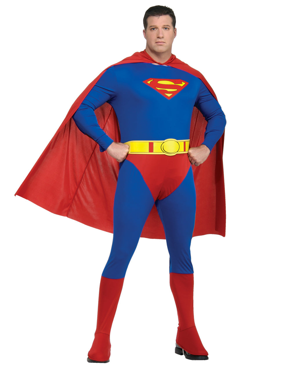 DC Comics Superman classic plus size costume for adults.