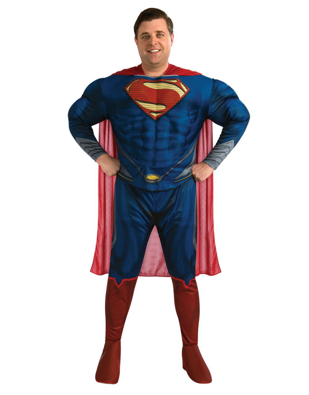 DC Comics Man of Steel Superman deluxe plus size costume for adults.