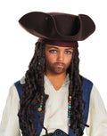 Pirates of the Caribbean Jack Sparrow deluxe hat with beaded braids costume accessory for kids.