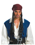 Pirates of the Caribbean Jack Sparrow bandana with hair costume accessory for adults.