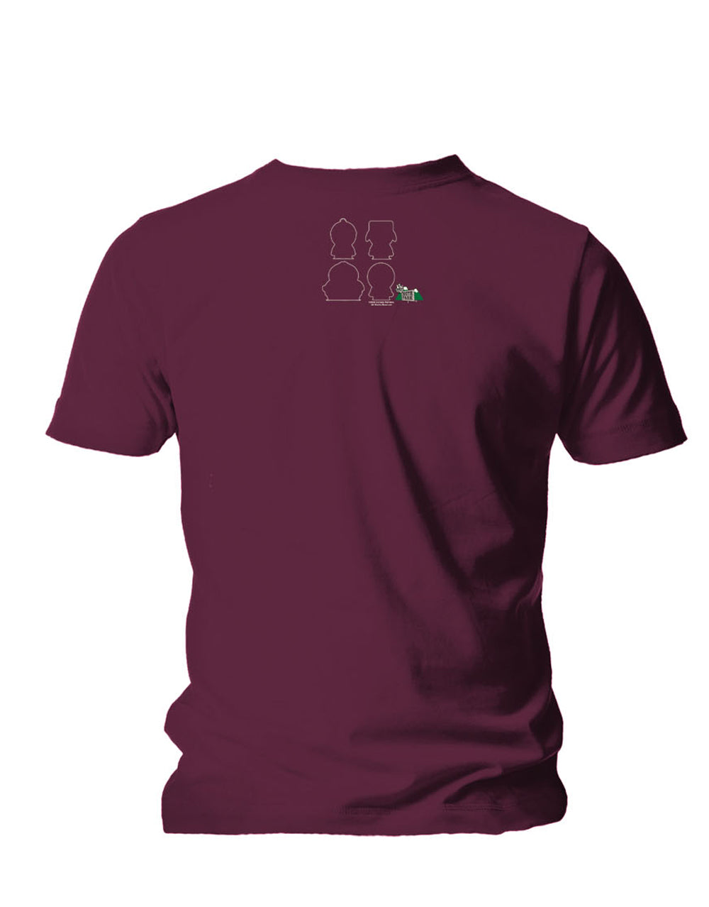 South Park bitches graphic on a maroon adult t-shirt.