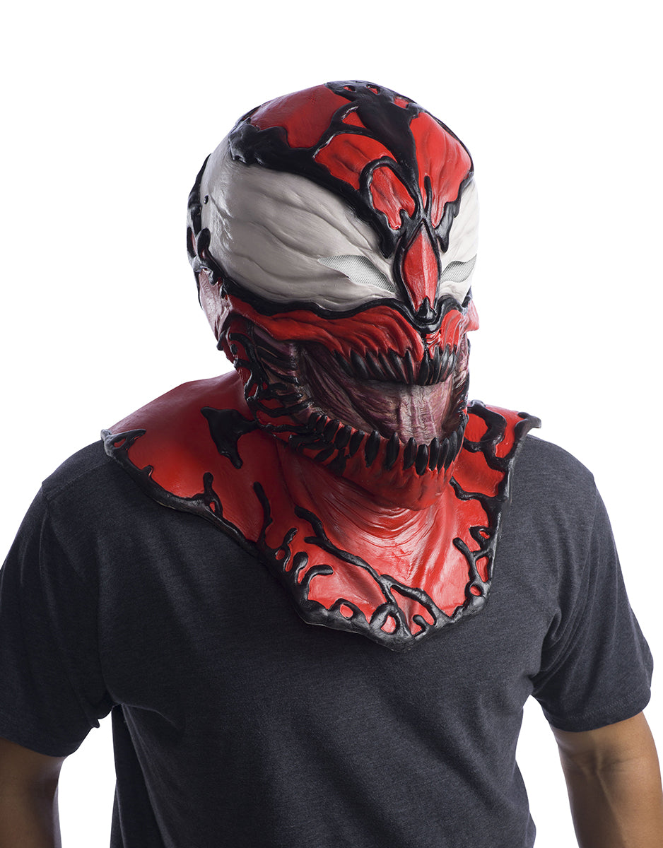 Marvel Comics Carnage overhead latex mask costume accessory for adults.