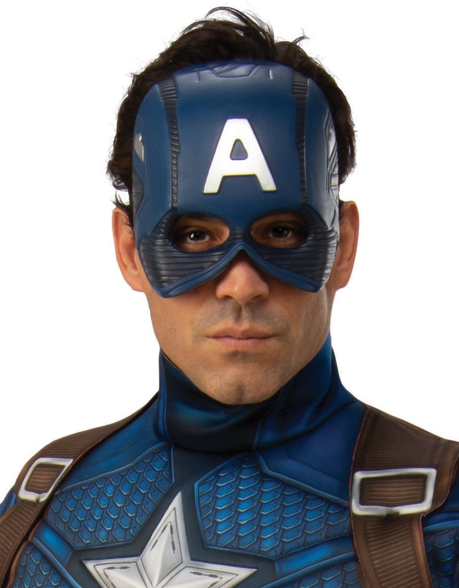 Avengers Endgame Captain America half mask costume accessory for adults.