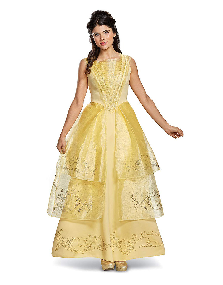 Beauty and the Beast Belle deluxe ball gown costume for women.