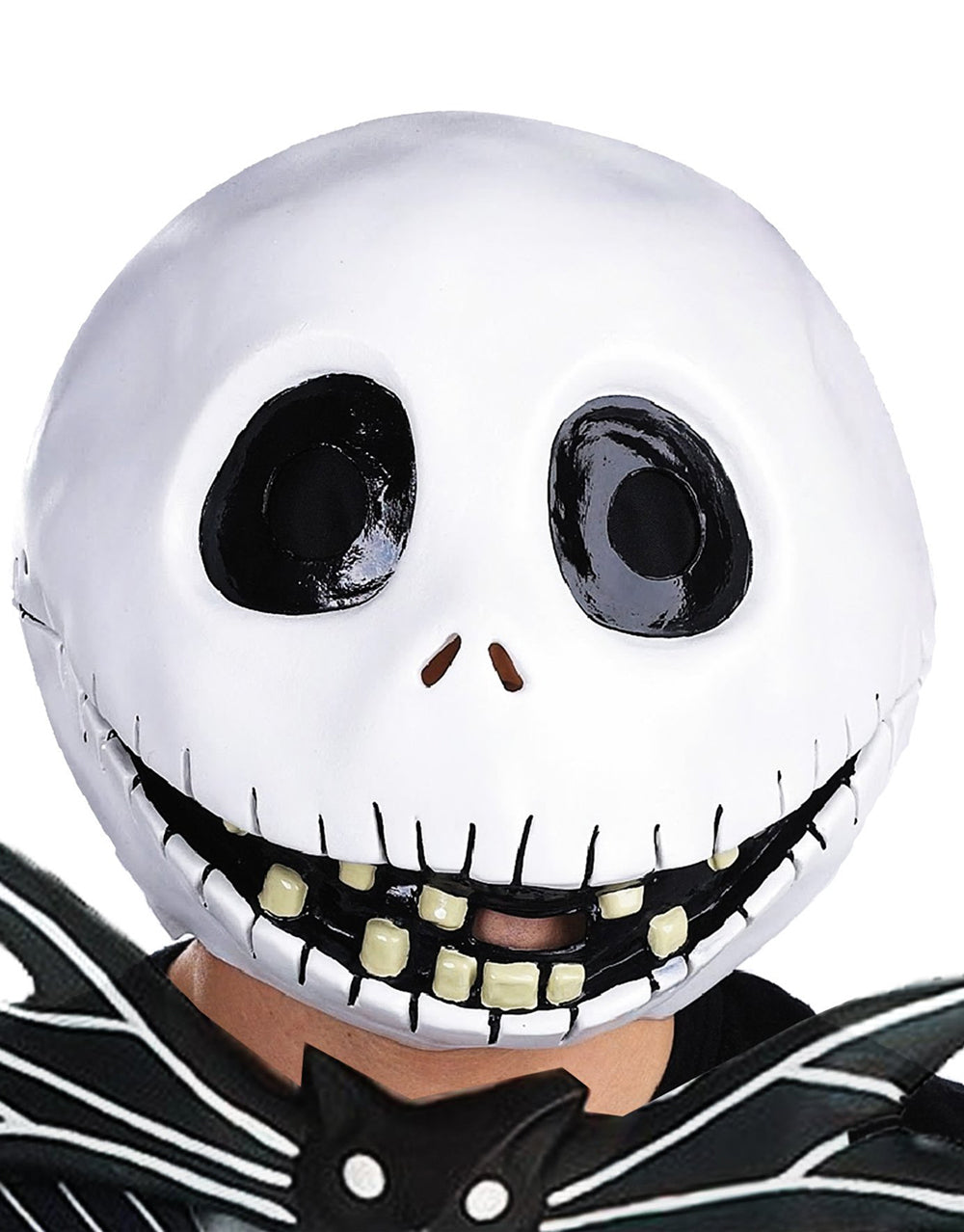 The Nightmare Before Christmas Jack Skellington full overhead mask costume accessory for adults.