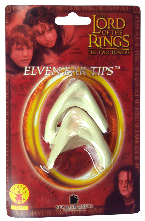 Lord of the Rings elf ear tips costume accessory for adults.