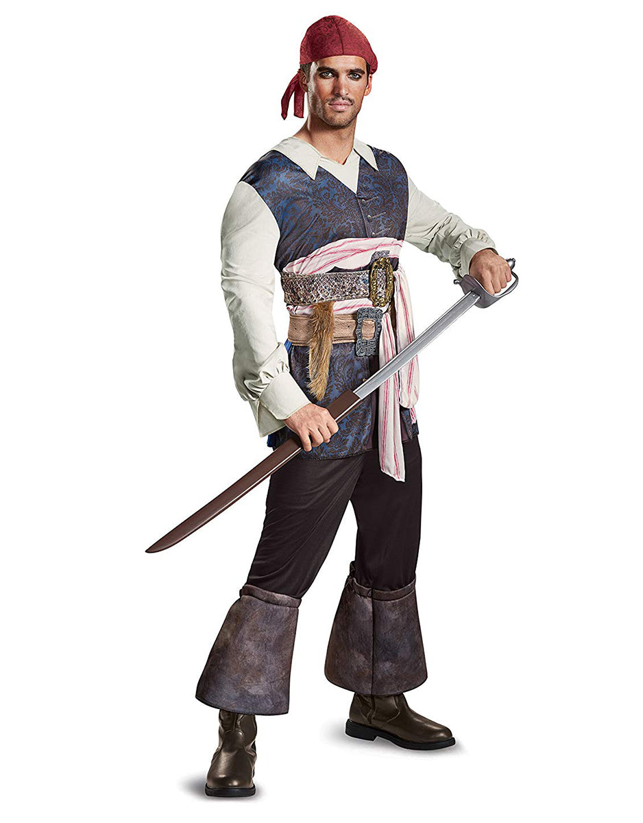 Pirates of the Caribbean Dead Men Tell No Tales Jack Sparrow costume for adults.