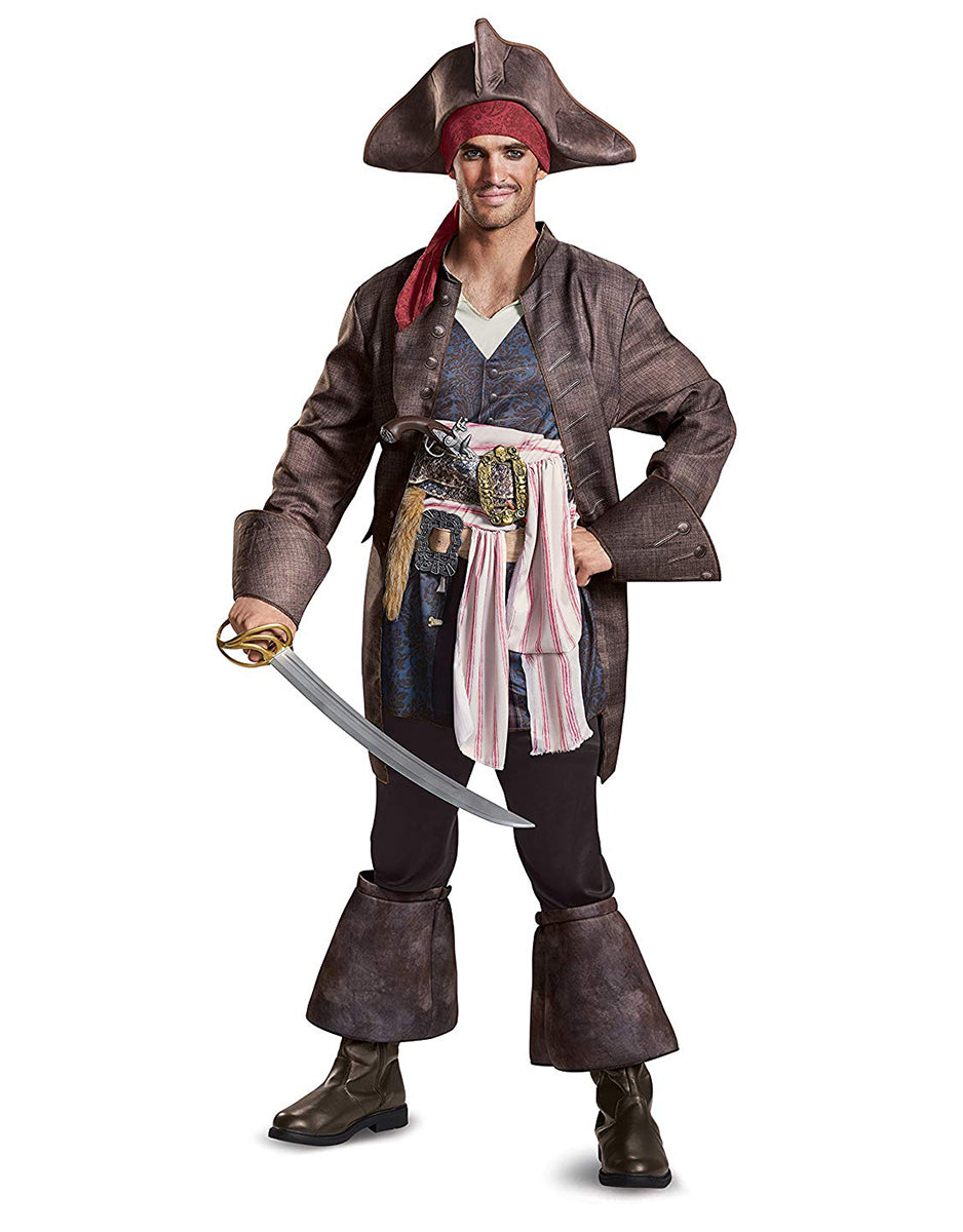 Pirates of the Caribbean Dead Men Tell No Tales Jack Sparrow deluxe costume for adults.