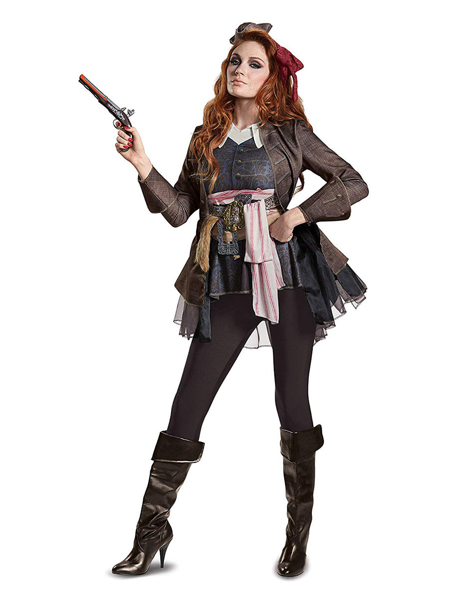 Pirates of the Caribbean Dead Men Tell No Tales Jack Sparrow deluxe costume for women.