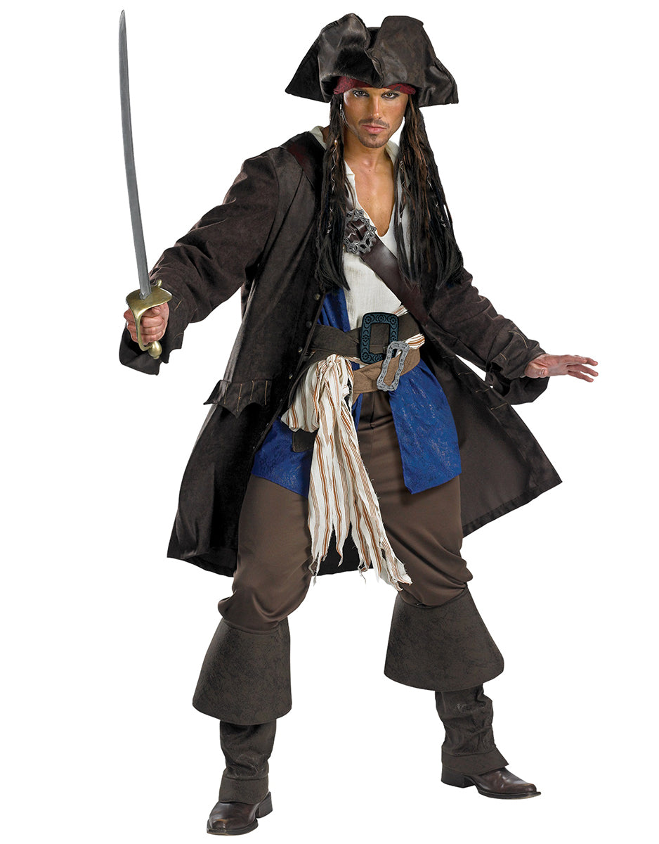 Pirates of the Caribbean Dead Men Tell No Tales Jack Sparrow prestige costume for adults.