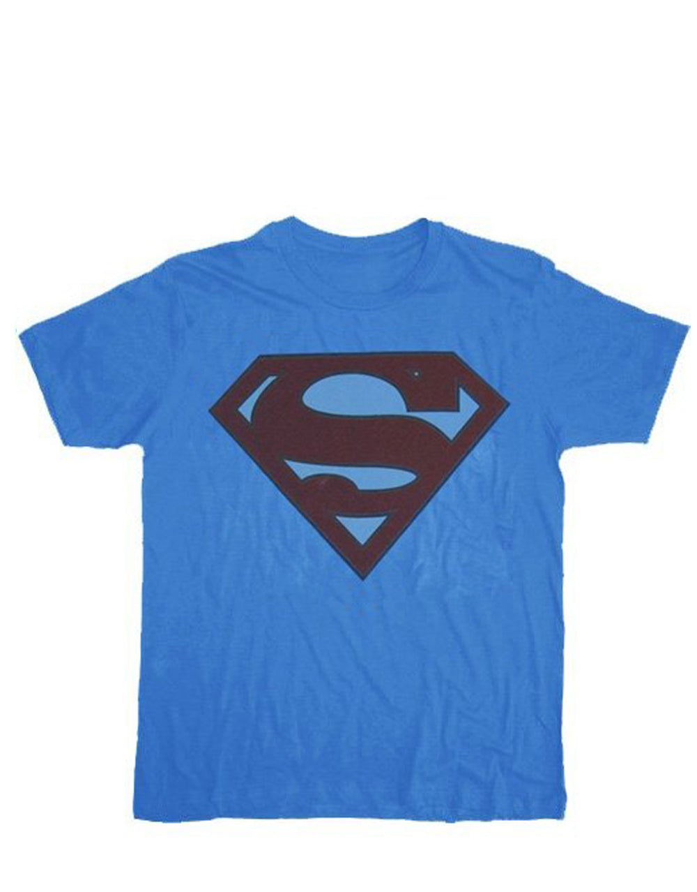 Faded logo graphic on a blue adult t-shirt.
