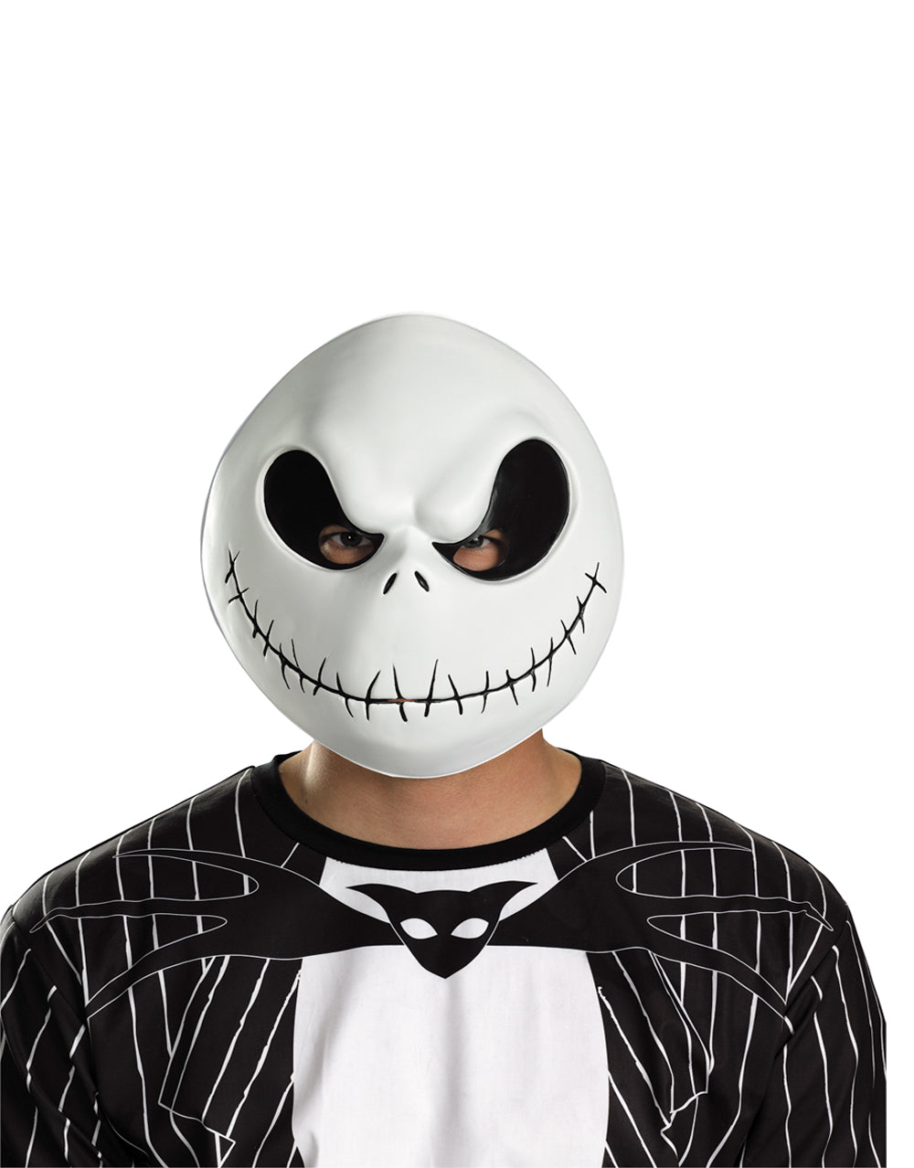 The Nightmare Before Christmas Jack Skellington vacuform mask costume accessory for adults.