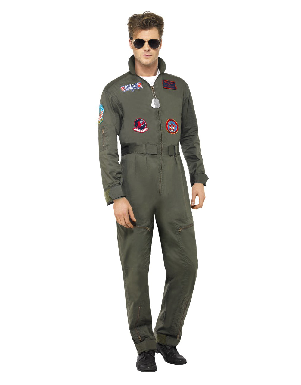 Top Gun deluxe jumpsuit costume for adults.