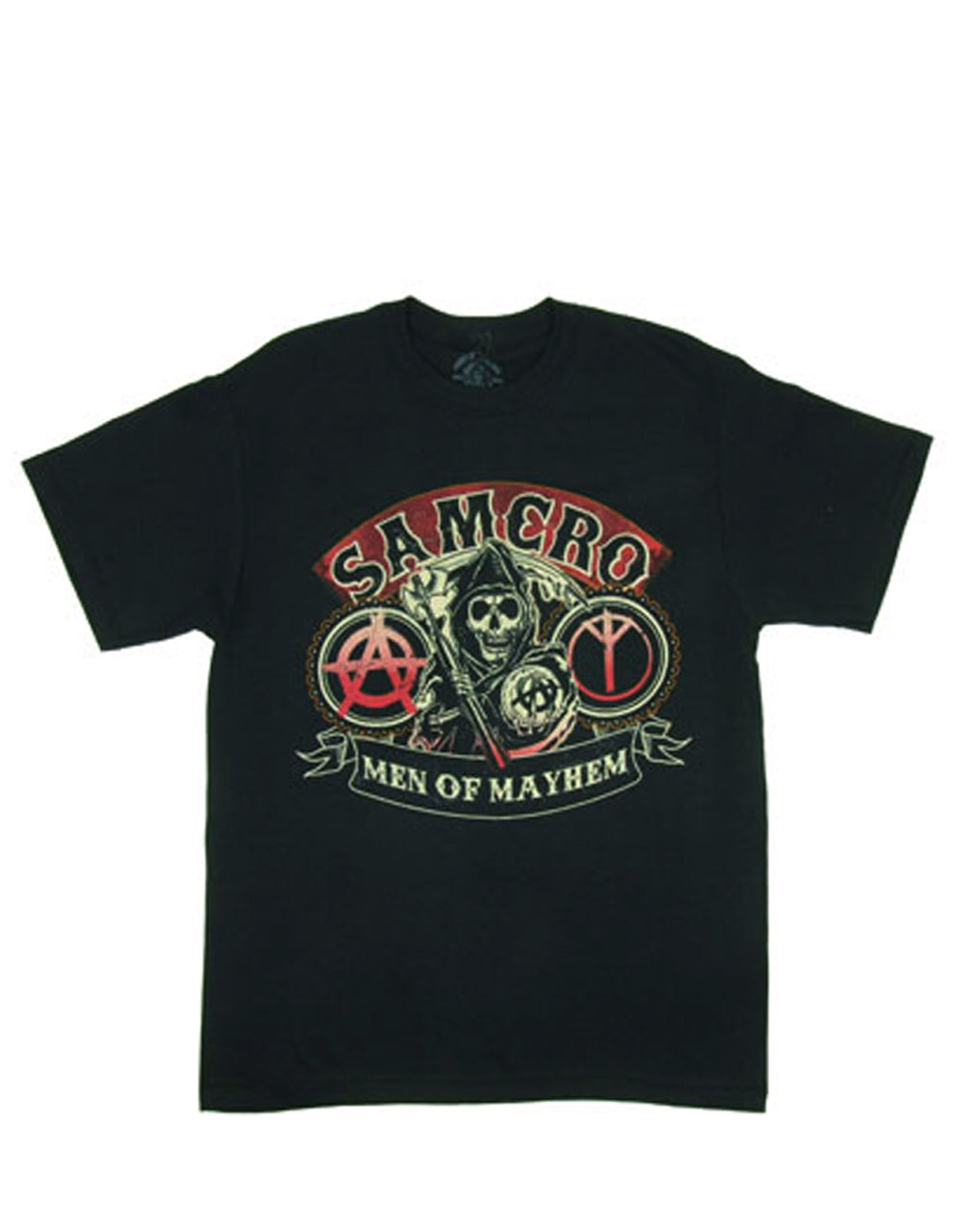 Reaper graphic on a black adult t-shirt.