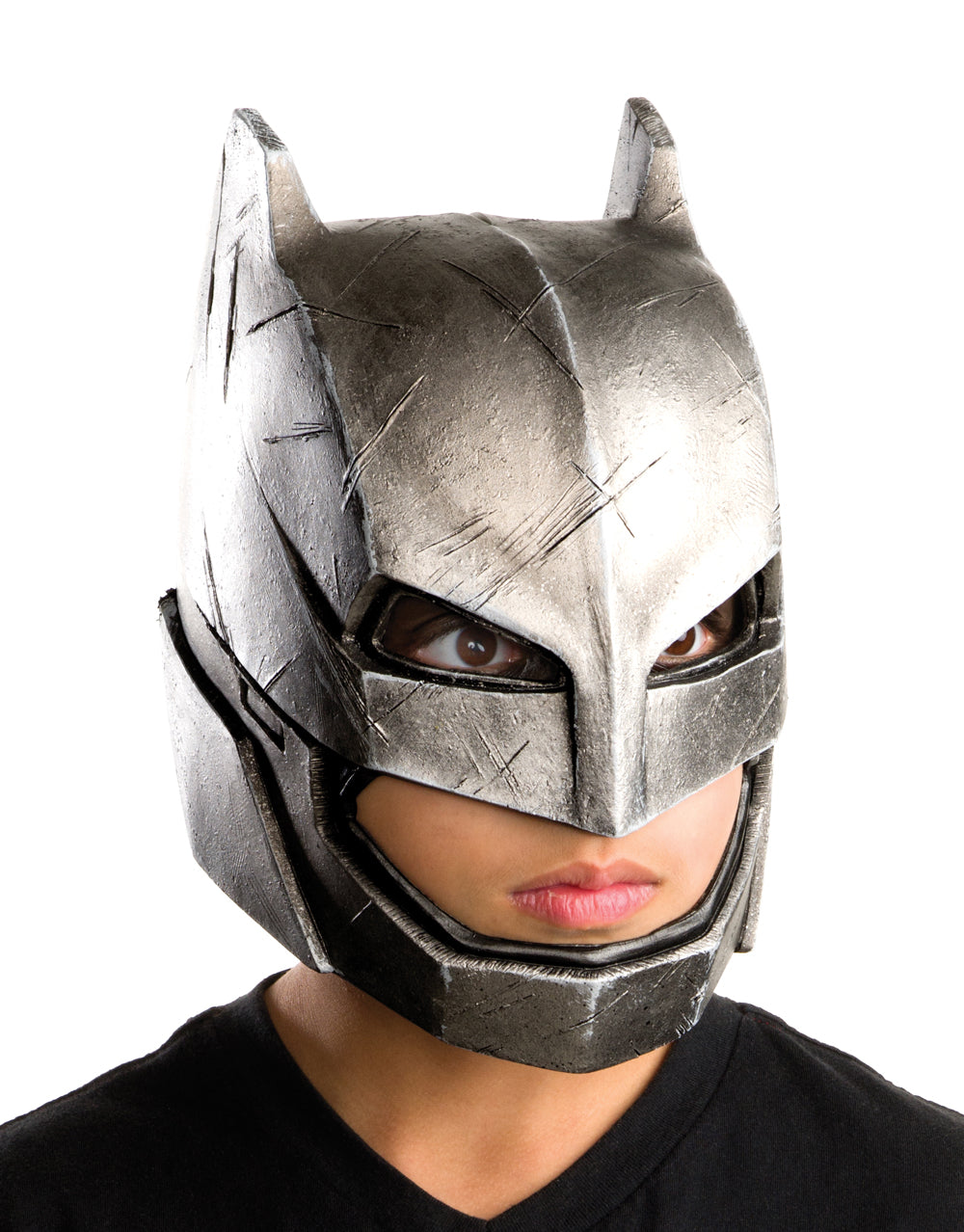 Batman v Superman Armored Justice mask costume accessory for kids.