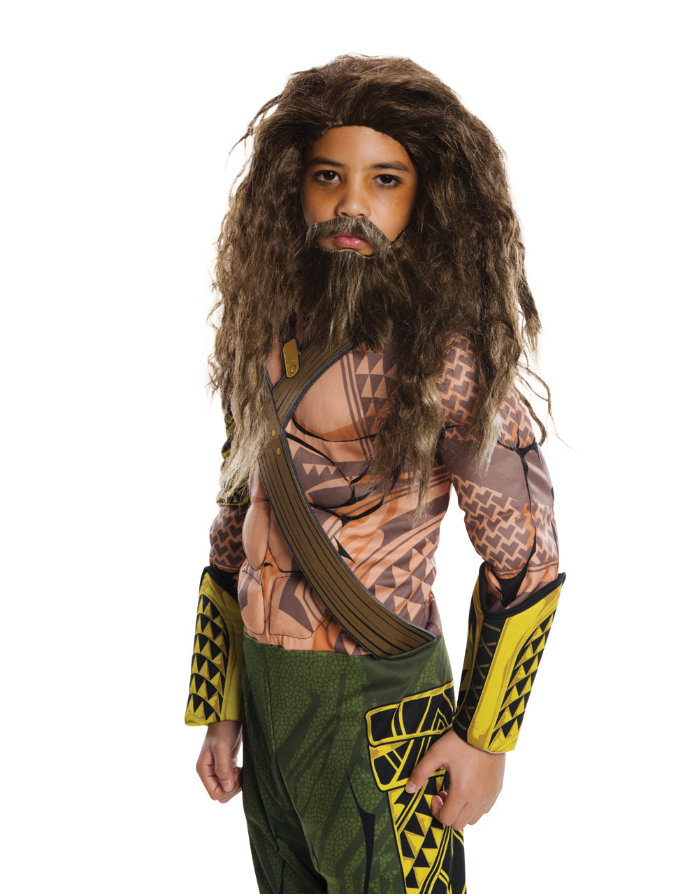 Batman v Superman Aquaman beard and wig costume accessory for kids.