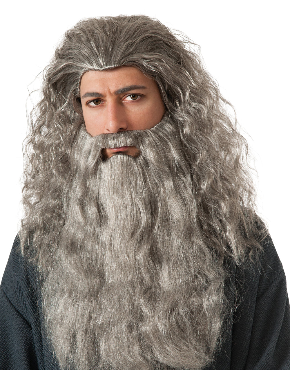 Lord of the Rings Gandalf wig and beard costume accessory for adults.