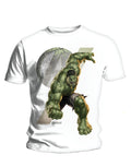 The Avengers Hulk Marvel assemble graphic on a white adult t-shirt.