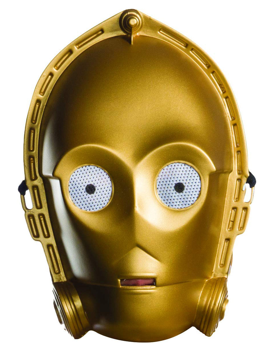 Star Wars C-3PO vacuform mask costume accessory for adults.