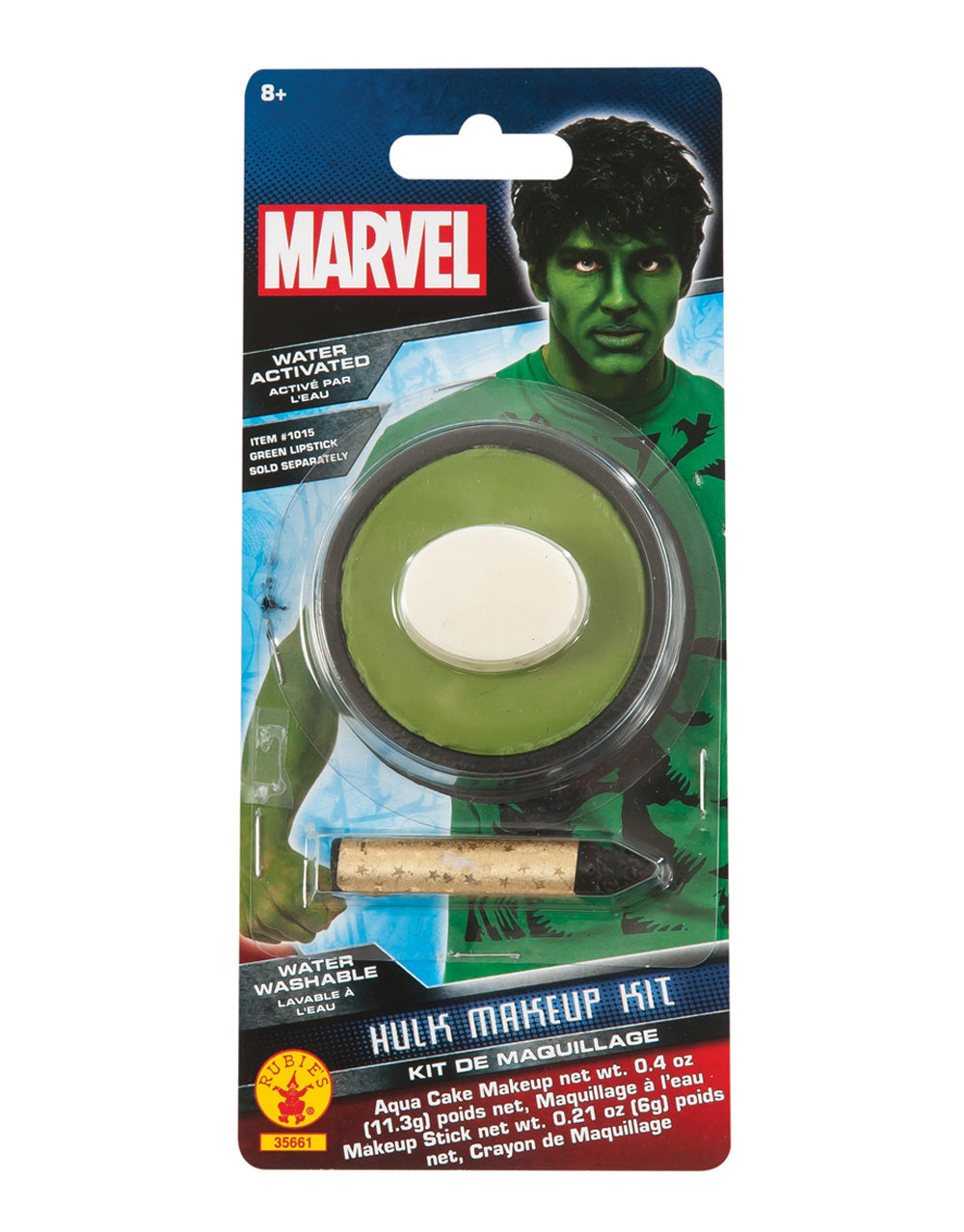 Marvel Comics Hulk body paint makeup kit costume accessory.