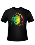 Peter Griffin rasta graphic on a black adult t-shirt.