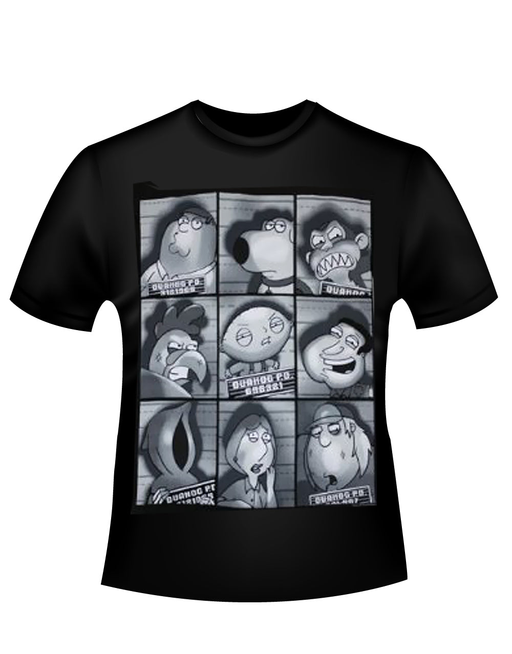 Booked graphic on a black adult t-shirt.