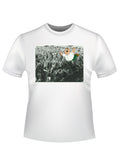 Peter Griffin crowd jump graphic on a white adult t-shirt.