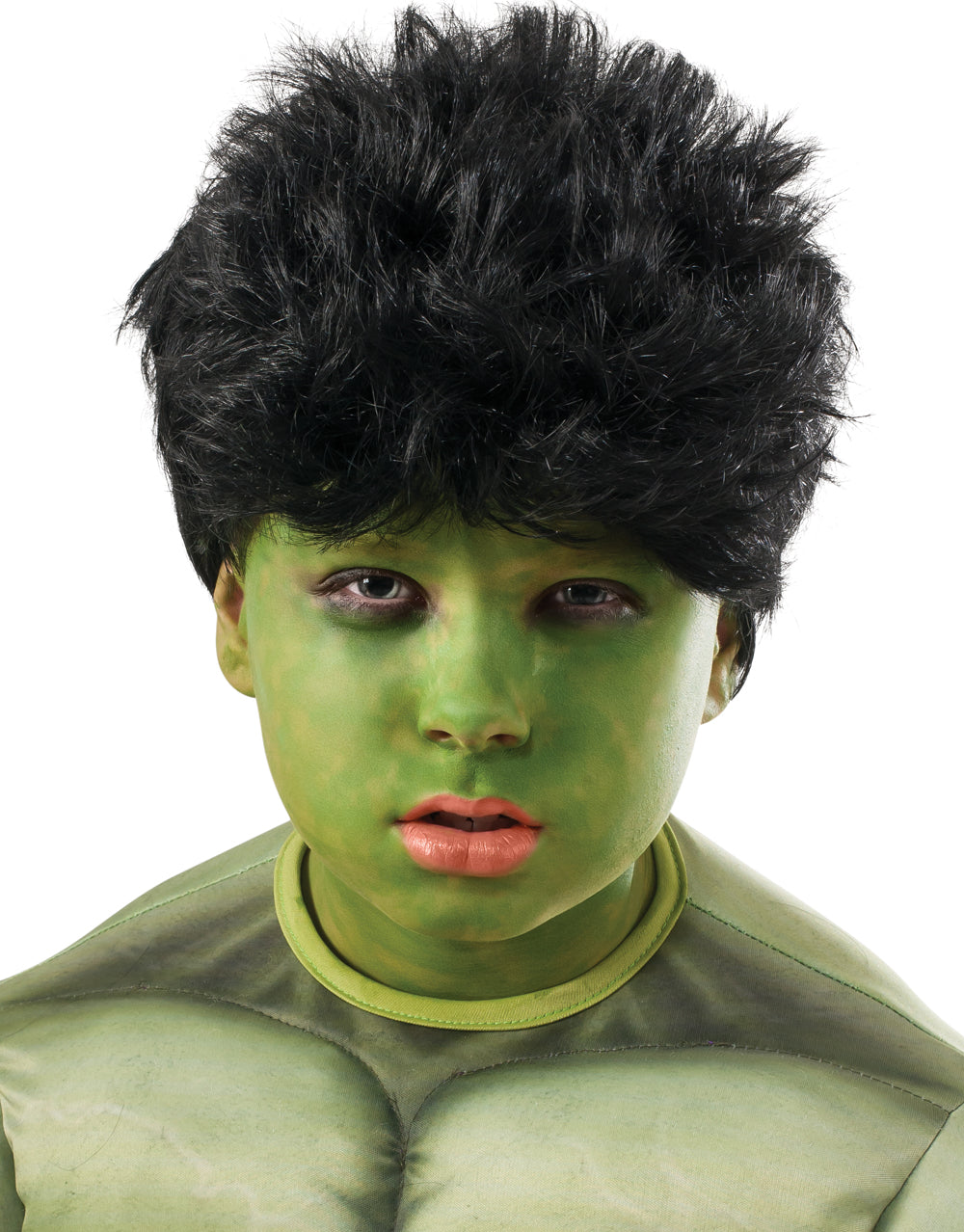 Avengers Age of Ultron Hulk wig and makeup kit costume accessory for kids.