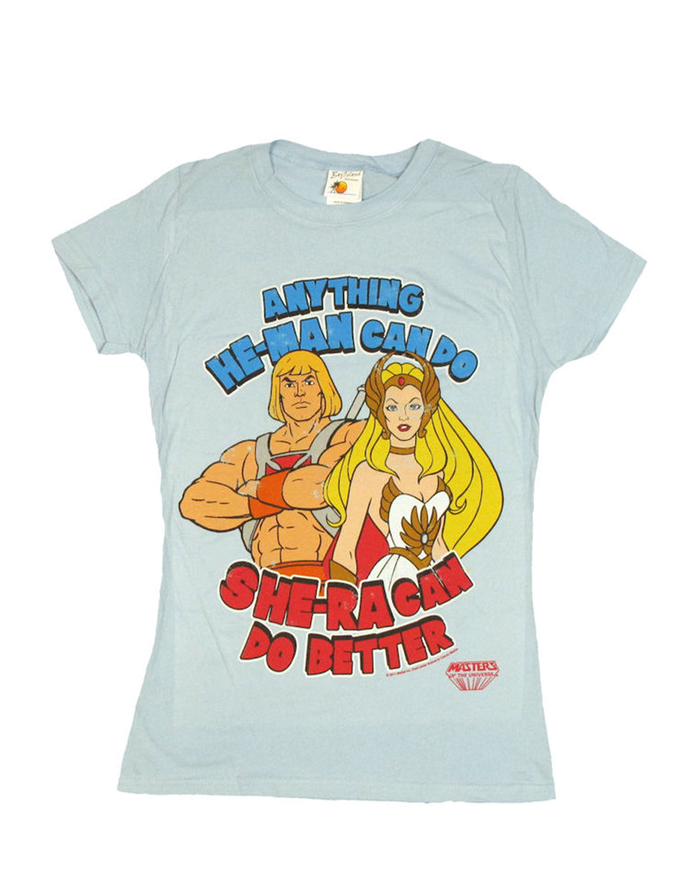 Does it better graphic on a blue women's t-shirt.