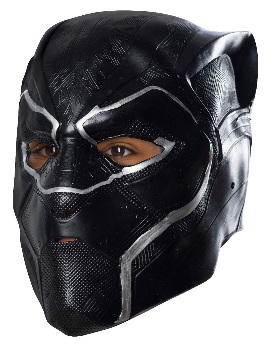 Black Panther three quarter vinyl mask costume accessory for kids.