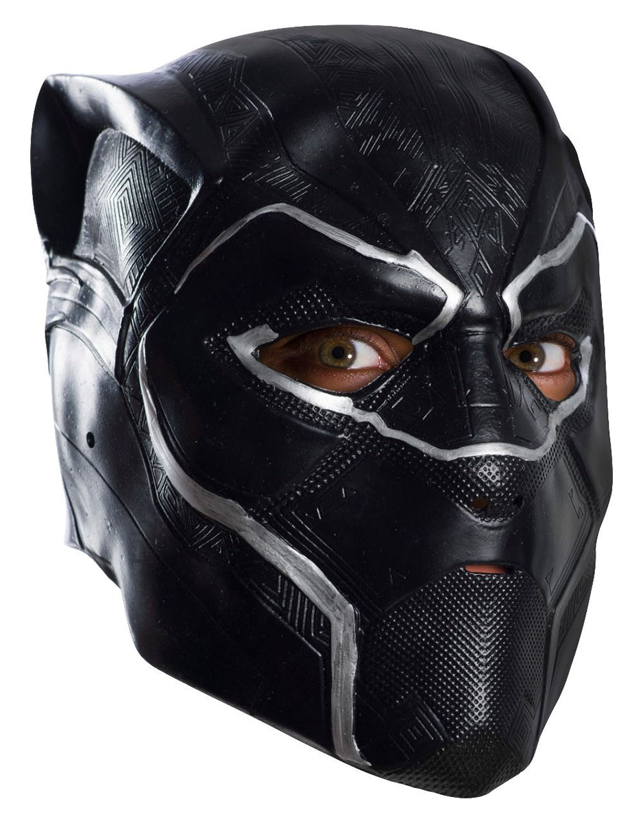 Black Panther three quarter vinyl mask costume accessory for adults.