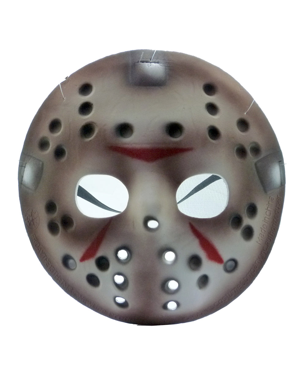 Friday the 13th Jason Voorhees half hockey mask costume accessory for adults.