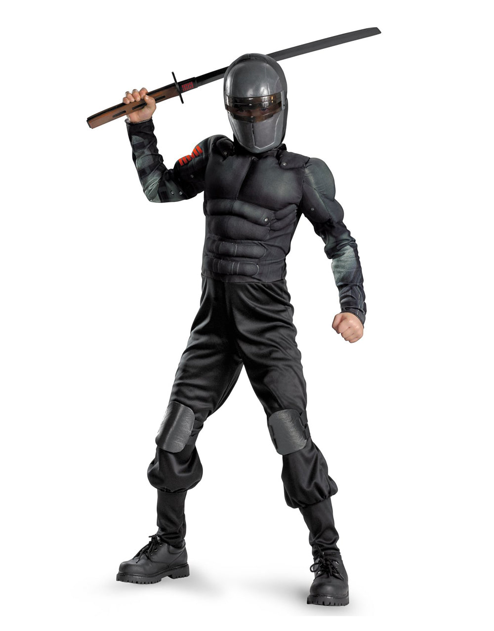 G.I. Joe Snake Eyes muscle chest costume for kids.