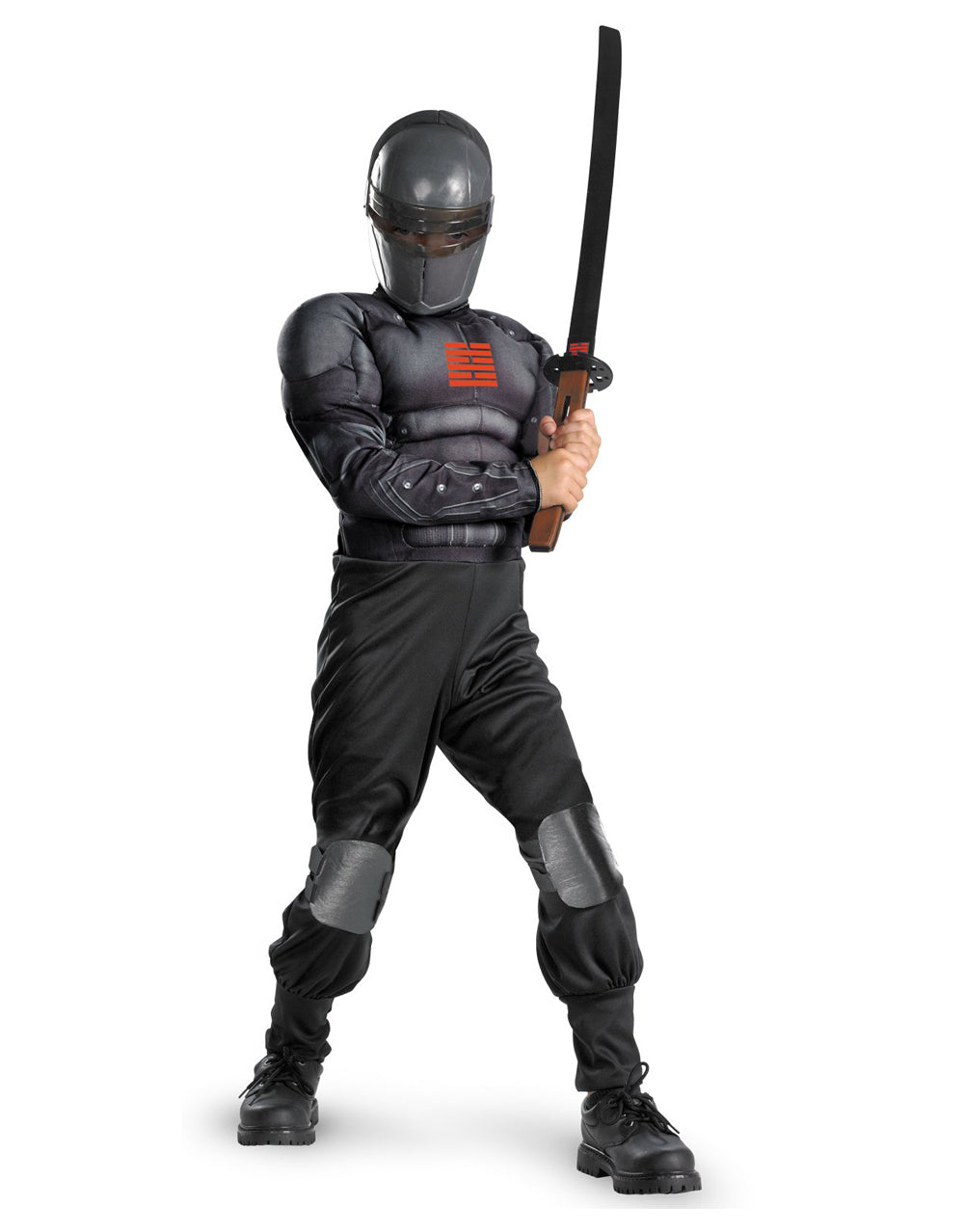 G.I. Joe Snake Eyes light up deluxe muscle chest costume for kids.