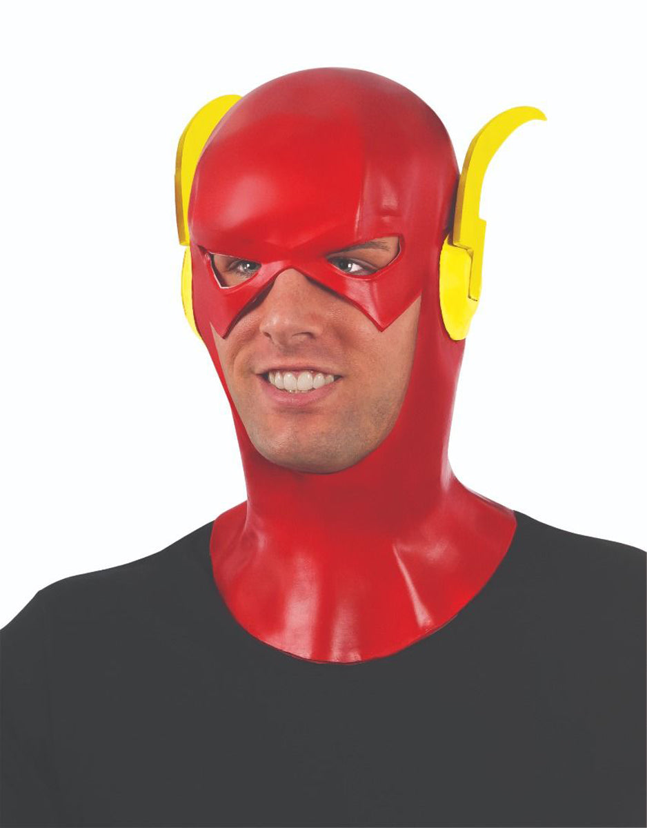 DC Comics The Flash full overhead vinyl mask costume accessory for adults.