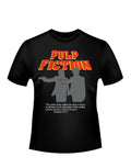 Pulp Fiction divine graphic on a black adult t-shirt.