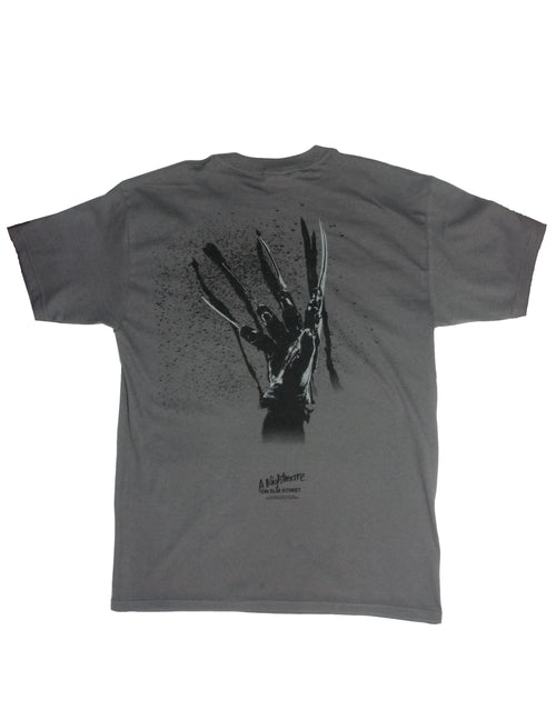 A Nightmare on Elm Street got my back graphic on a grey adult t-shirt.