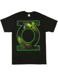 Space logo graphic on a black adult t-shirt.