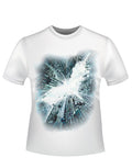 Dark Knight logo graphic on a white adult t-shirt.